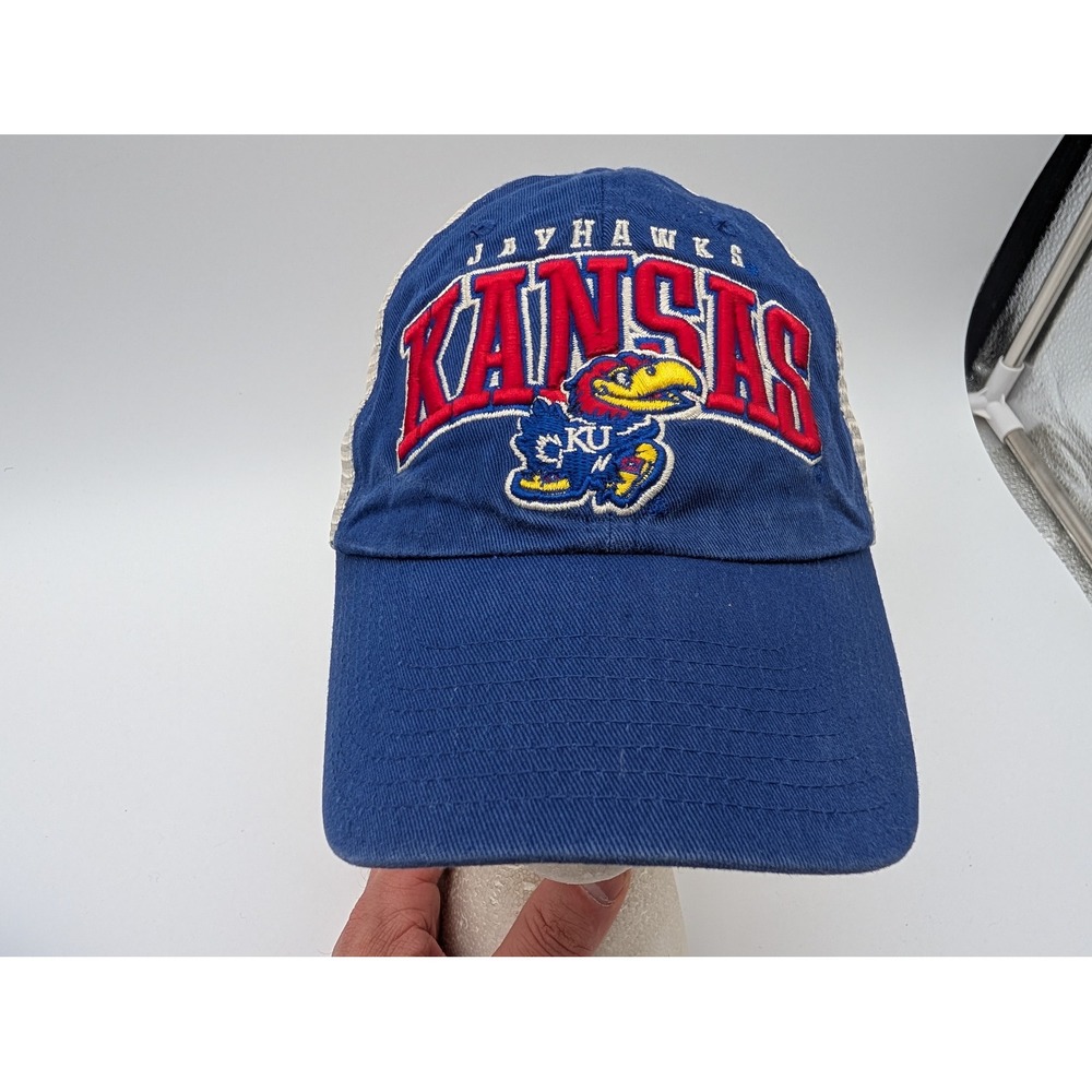 Fan Favorite Kansas Jayhawks Trucker Hat Blue Cream Snapback Cap NCAA
